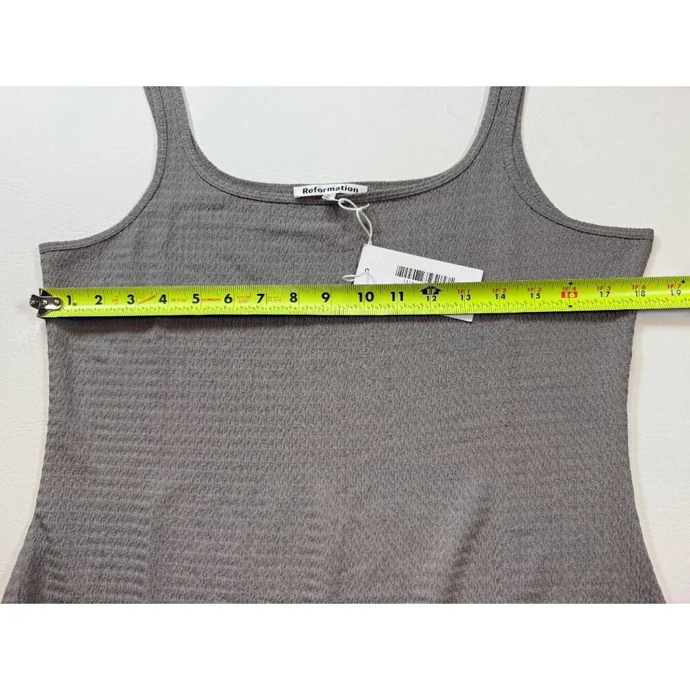 NWT Reformation Gray XL Claramae Maxi Sleeveless Dress Deadstock (bin AA220) - Picture 5 of 8